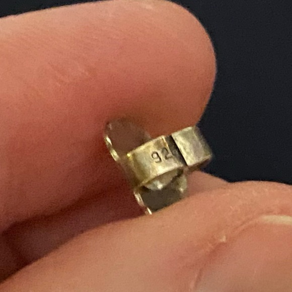 John Hardy Sterling and 18K Gold Stud Earrings. 3/8 Inches Square. - Picture 8 of 9